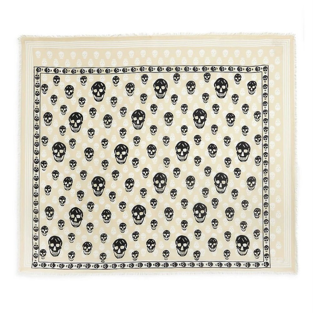 Alexander Mcqueen Skull Biker Scarf - Maize Black